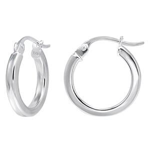 Aleure Precioso  925  Sterling Silver   Square Tube Hoop Earrings  1 inch